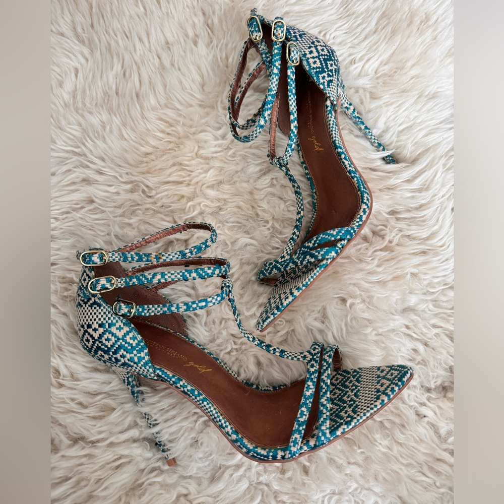 Christian Siriano Runway Woven Strappy Heels